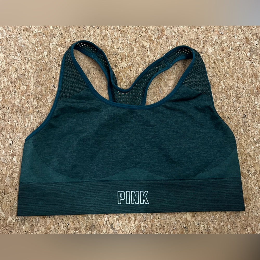 PINK Sport Seamless Lightly lined  Sports Bra - Green
